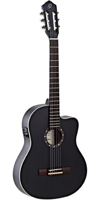 Ortega RCE125SN-SBK Matte Black classical guitar