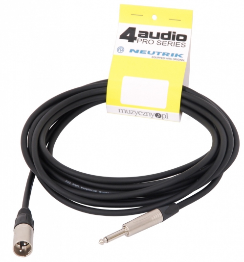 4Audio MIC2022 PRO 6m microphone cable asymmetric XLR-F TS with band, Neutrik