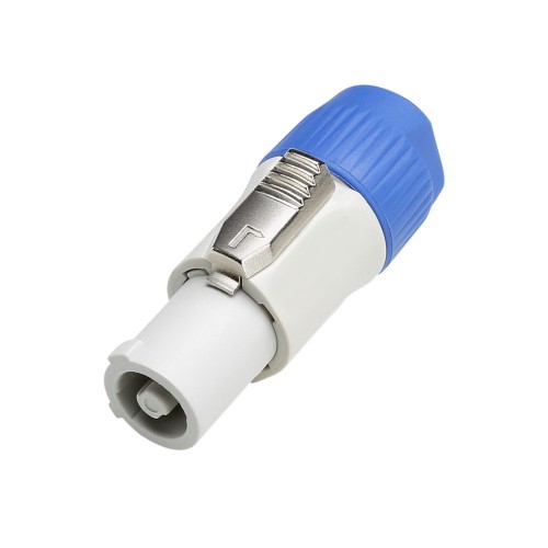 Adam Hall 7924V2 Lockable cable connector, power-out, screw terminals, blue/grey