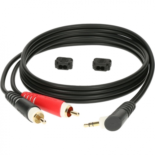 Klotz AY7-A0200 Mini Jack Angled Plug - 2x RCA Straight Plug (2 m)