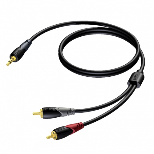 Procab CLA711/5 – Mini Jack Male Stereo to 2x RCA/Cinch Male Cable (5 m)