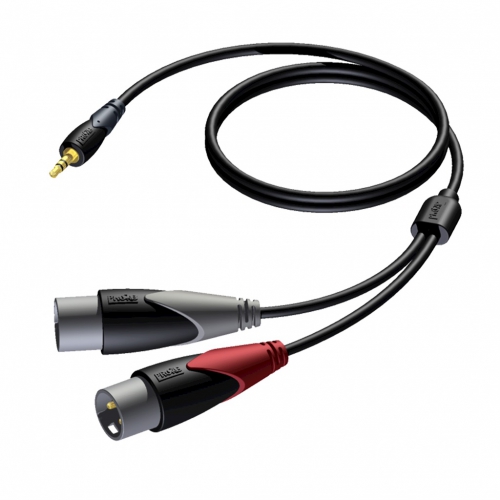 Procab CLA712/3 – Mini Jack Male Stereo to 2x XLR Male Cable (3 m)