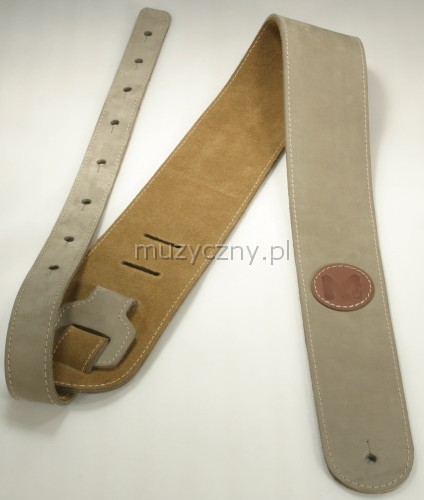 Akmuz PES-72 leather guitar strap, grey