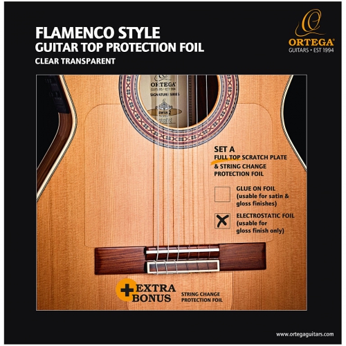 Ortega OERP-FLAM1 Clear Transparent acoustic guitar pickguard
