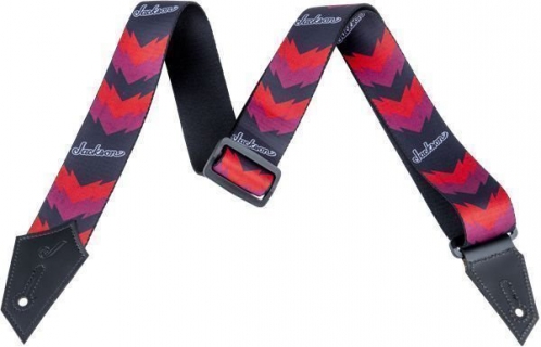 Jackson Strap with Double V Pattern BLK/RED