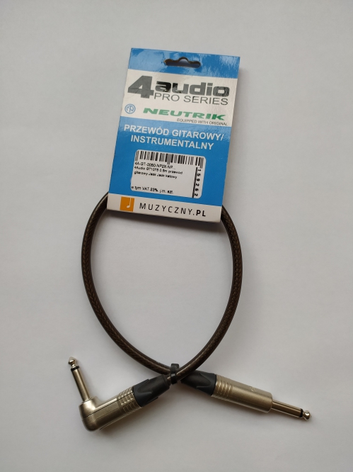 4Audio GT1075 Jack - Jack angled guitar cable, 0.5m