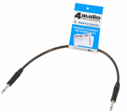 4Audio GT1075 30cm Jack Jack guitar cable, black connectors 