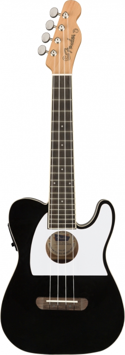 Fender Fullerton Telecaster electric acoustic concert ukulele, Black
