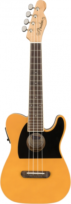 Fender Fullerton Telecaster electric acoustic concert ukulele, Butterscotch Blonde