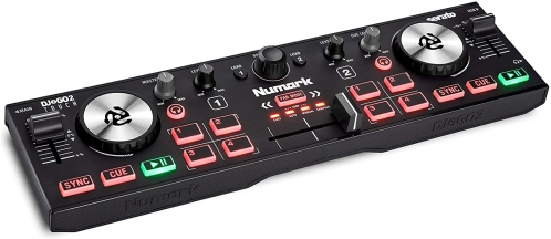 Numark DJ2GO2 Touch Pocket DJ Controller with Capacitive Touch Jog Wheels 