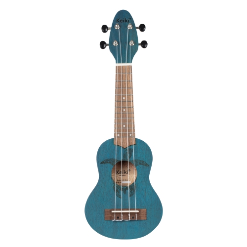 Ortega K1-BL Keiki soprano ukulele, Ocean Blue, lefthand