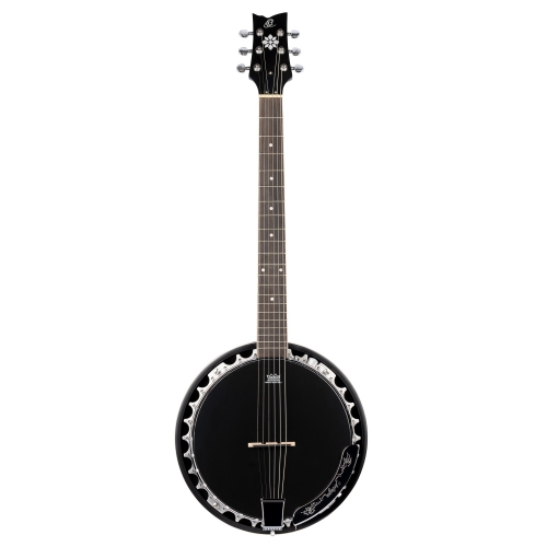 Ortega OBJE356-SBK-L six-string banjo, lefthand