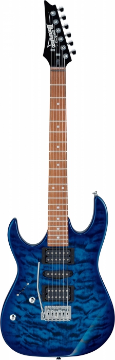 Ibanez GRX 70 QAL TBB Transparent Blue Burst electric guitar, left-handed