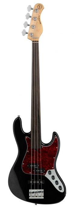 Sadowsky MetroExpress 21-Fret Hybrid P/J Fretless Solid Black High Polish bass guitar