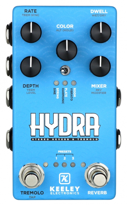 HYDRA Stereo Reverb & Tremolo guitar pedal