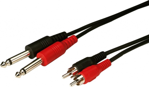 Monacor MCA-154 Audio Connection Cable, 2 x RCA - 2 x 6.3mm