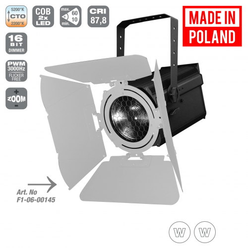 Flash Pro LED Fresnel Lantern ZOOM Mk2 250W CWWW theatre spotlight