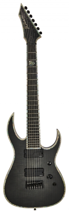 BC Rich Shredzilla Extreme Exotic Hipshot Bridge 7-String Flamed Maple Top Trans Black Satin electric guitar