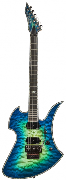 BC Rich Mockingbird Extreme Exotic Floyd Rose Quilted Maple Top Cyan Blue electric guitar