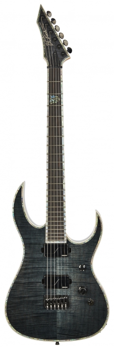 BC Rich Shredzilla Extreme Exotic Hipshot Bridge Flamed Maple Top Trans Black Satin electric guitar