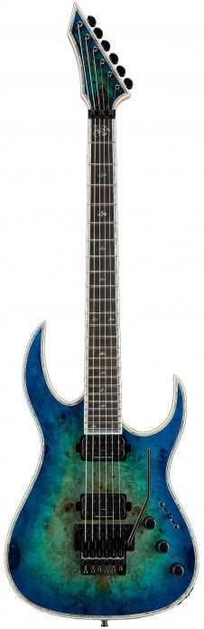 BC Rich Shredzilla Prophecy Exotic Archtop Floyd Rose Burl Top Cyan Blue electric guitar