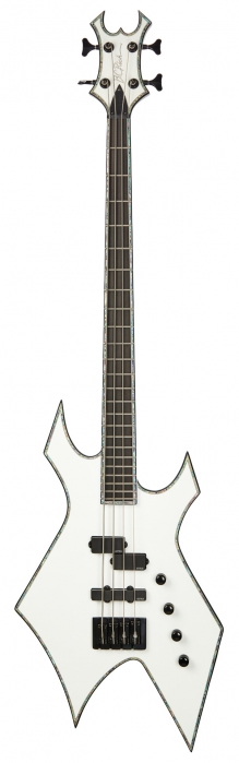 BC Rich Chris Kael Signature Warlock Bass Satin White bass guitar