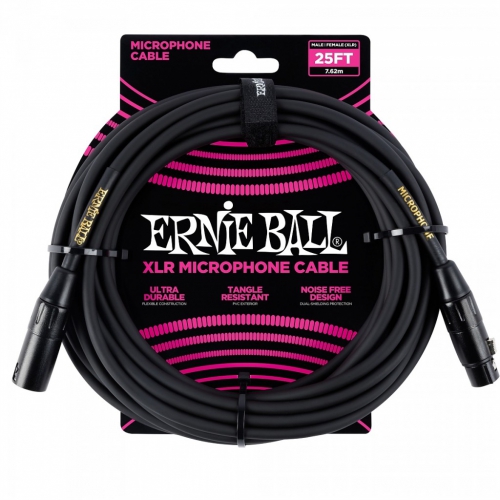 Ernie Ball 6073 microphone cable XLR-F - XLR-M, 7.62m
