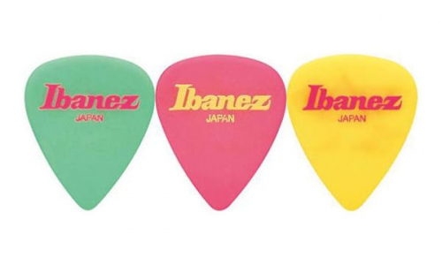 Ibanez B1000SVGPY Steve Vai guitar picks, green/pink/yellow, 3 pcs/set