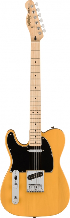 Fender Squier Affinity Series Telecaster MN Butterscotch Blonde electric guitar, left-handed