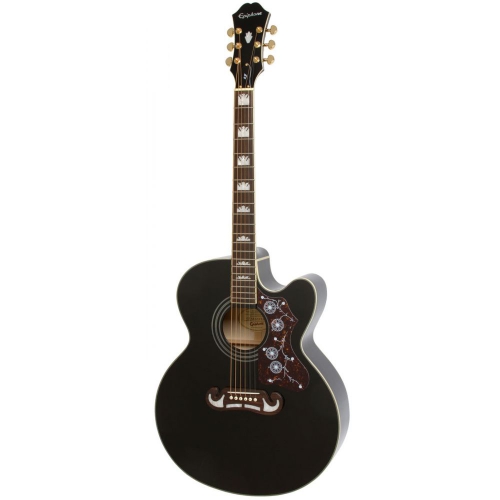 Epiphone J-200 EC Studio Solid Top Fishman Black electric acoustic guitar