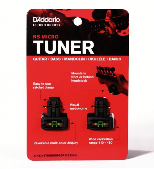Planet Waves CT-12W Micro Headstock guitar tuner, 2-pack