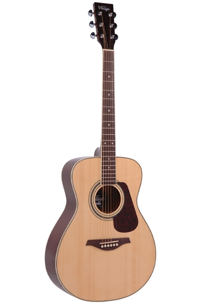 Vintage V300 acoustic guitar, solid top