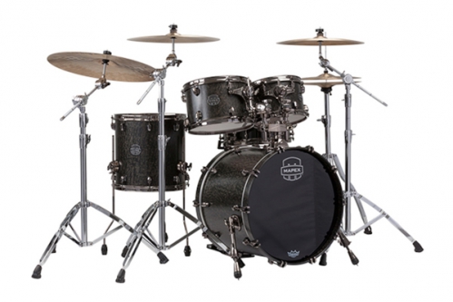 Mapex SV504XB-KFB 4-pc Shell Pack, Flat Black Maple Burl