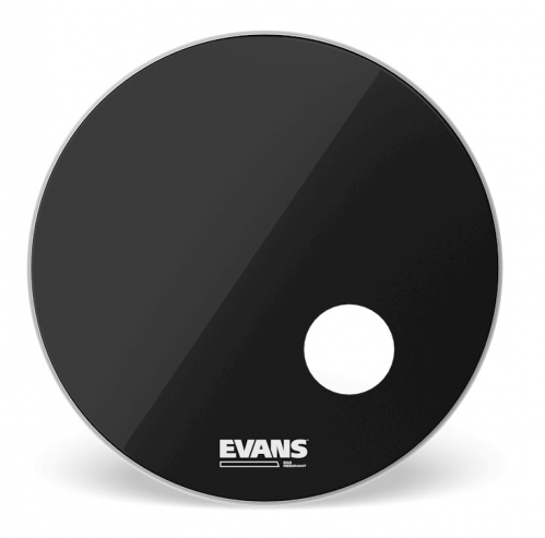 Evans EQ3 Resonant Black 22″, drum tension for the bass drum