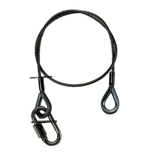 Adam Hall Accessories S 37062 P Safety Rope 3 mm, 0.6 m, with Cable Eyes, up to 5 kg, Black 