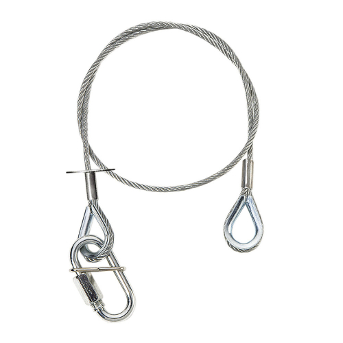  Adam Hall Accessories S 37060 P Safety Rope 3 mm, 0.6 m, with Cable Eyes, up to 5 kg, Silver 