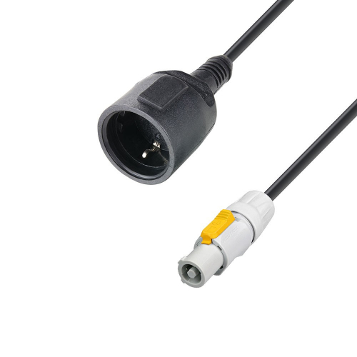  Adam Hall Cables 8101 KF 0150 PCON 1.5m Rubber Jacketed Extension Power Cord CEE7/7 socket to PowerCon female, 3 x 1.5 mm² 