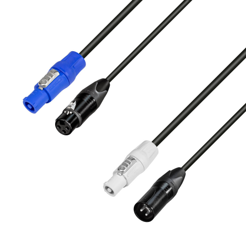  Adam Hall Cables 8101 PSDT 0300 N Power & DMX Cable PowerCon In & XLR female to PowerCon Out & XLR male 3 m 