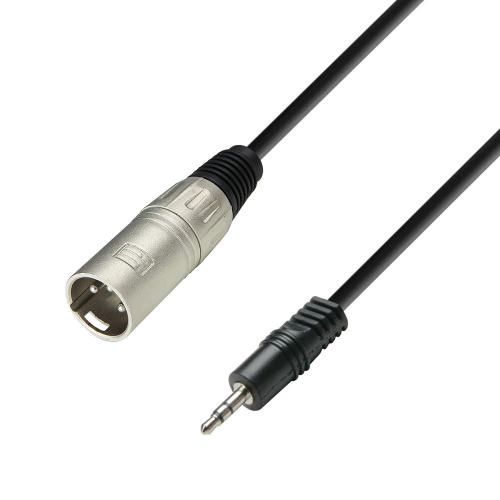 Adam Hall Cables K3 BWM 0100 Audio Cable 3.5 mm Stereo Jack Male to XLR Male, 1 m 