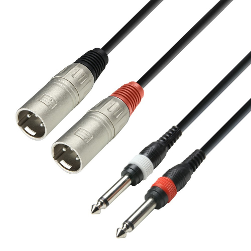  Adam Hall Cables K3 TMP 0600 Audio Cable 2 x XLR Male to 2 x 6.3 mm mono Jack Male, 6 m 