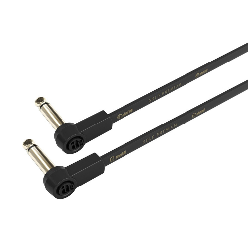  Adam Hall Cables K4 IRR 0015 FLM Flat Audio Cable, 6.3 mm Mono Gold Plug, 0.15 m 