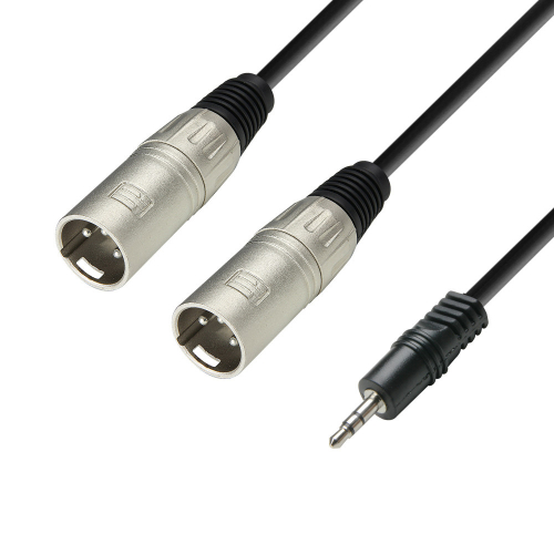 Adam Hall Cables K3 YWMM 0300 Y-Cable 2 x XLR male to Minijack TRS | 3 m