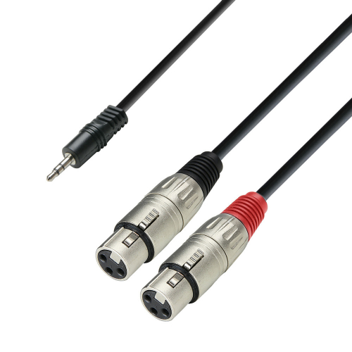  Adam Hall Cables K3 YWFF 0600 Audio Cable 3.5 mm Jack Stereo to 2 x XLR Female, 6 m 