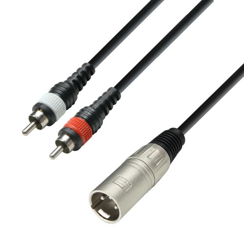  Adam Hall Cables K3 YMCC 0600 Audio Cable XLR Male to 2 x RCA Male, 6 m 