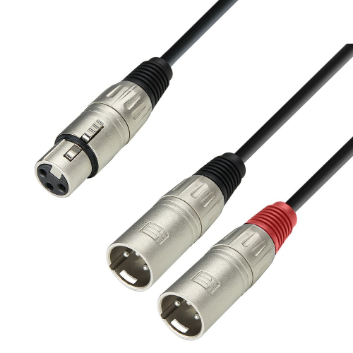  Adam Hall Cables K3 YFMM 0600 Audio Cable XLR Female to 2 x XLR Male, 6 m 