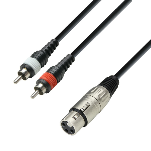  Adam Hall Cables K3 YFCC 0600 Audio Cable XLR Female to 2 x RCA Male, 6 m 