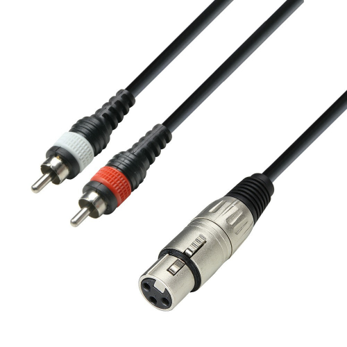  Adam Hall Cables K3 YFCC 0300 Audio Cable XLR Female to 2 x RCA Male, 3 m 