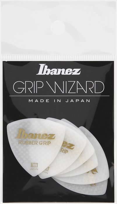 Ibanez PPA4TRG-WH flat pick 6 pack rubber grip model