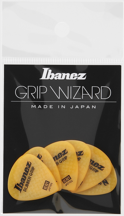 Ibanez PPA16HRG-YE flat pick 6 pack rubber grip model