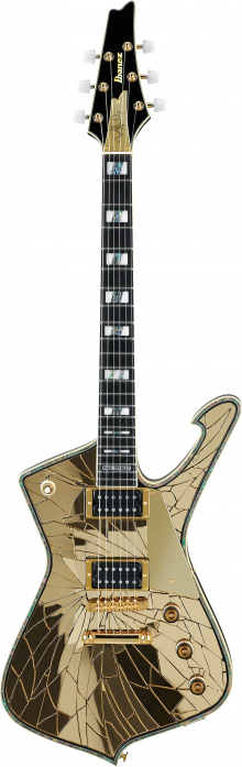 Ibanez PS4CM e-guitar 6-str. ″the cracked mirror″ gold incl. case, paul stanley